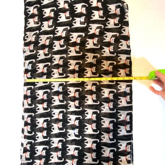 Vivian & Vincent Cat Print Infinity Scarf Lightweight Sheer Chiffon Cat Lover - Picture 9 of 10